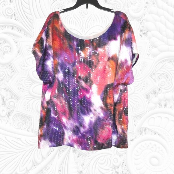 Vince Camuto 1X Plus Size Embellished Tunic Top - Picture 2 of 3